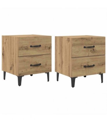 vidaXL Bed Cabinet 2 pcs Artisan Oak 40 x 35 x 47.5 cm Engineered Wood