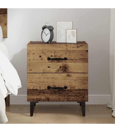 vidaXL Bed Cabinet Old Wood 40 x 35 x 47.5 cm Engineered Wood