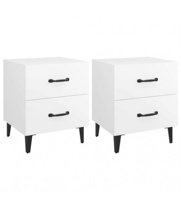 vidaXL Bedside Cabinets 2pcs White 40x35x47.5 cm