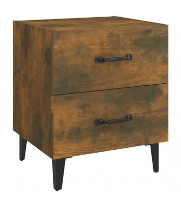 vidaXL Bedside Cabinet Smoked Oak 40x35x47.5 cm