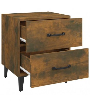 vidaXL Bedside Cabinet Smoked Oak 40x35x47.5 cm