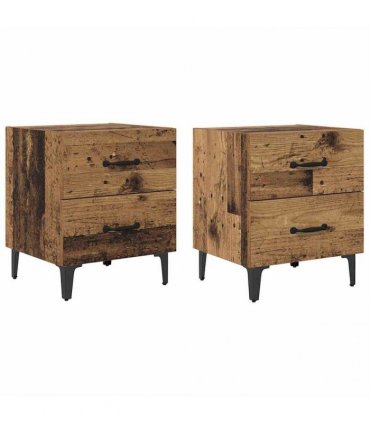 vidaXL Bed Cabinet 2 pcs Old Wood 40 x 35 x 47.5 cm Engineered Wood