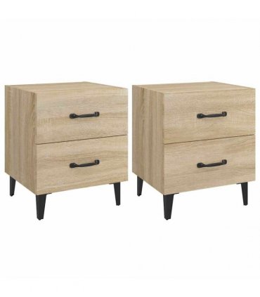 vidaXL Bedside Cabinets 2 pcs Sonoma Oak 40x35x47.5 cm