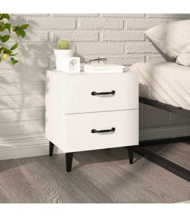 vidaXL Bedside Cabinet White 40x35x47.5 cm