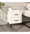 vidaXL Bedside Cabinet White 40x35x47.5 cm