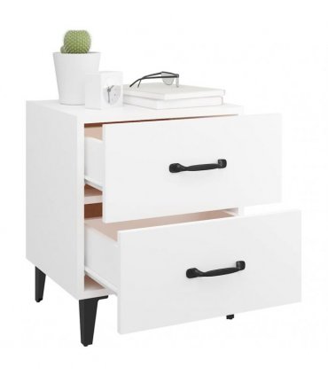 vidaXL Bedside Cabinet White 40x35x47.5 cm