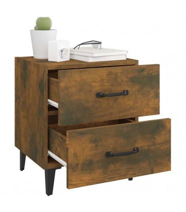 vidaXL Bedside Cabinets 2 pcs Smoked Oak 40x35x47.5 cm
