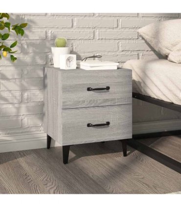 vidaXL Bedside Cabinet Grey Sonoma 40x35x47.5 cm