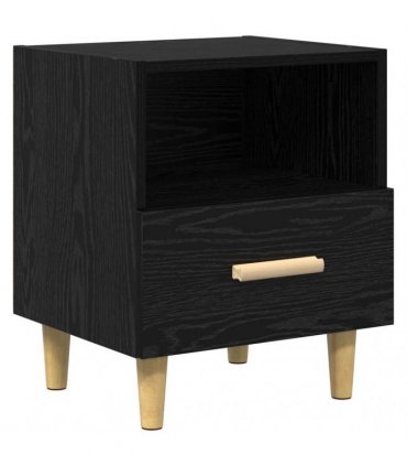 vidaXL Bedside Cabinet Black Oak 40 x 35 x 47 cm Engineered Wood