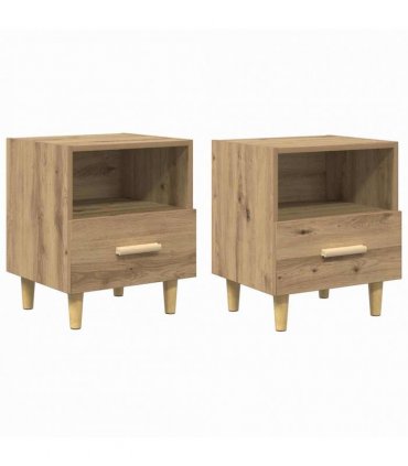 vidaXL Bedside Cabinet with Drawer 2 pcs Artisan Oak 40 x 35 x 47 cm