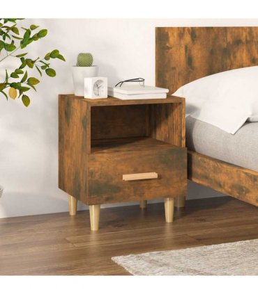 vidaXL Bedside Cabinet Smoked Oak 40x35x47 cm