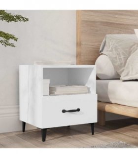 vidaXL Bedside Cabinet White Engineered Wood — V0672030127