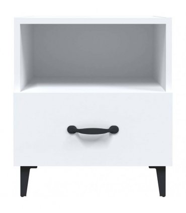 vidaXL Bedside Cabinet White Engineered Wood — V0672030127