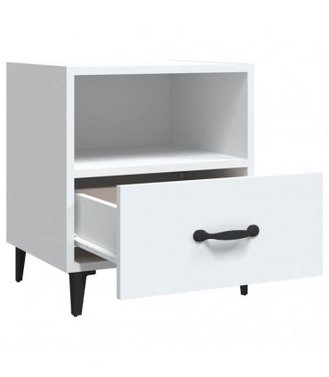 vidaXL Bedside Cabinet White Engineered Wood — V0672030127