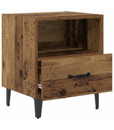 vidaXL Bedside Cabinet with Drawer 2 pcs Old wood 40 x 35 x 47.5 cm — V0672030128