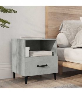 vidaXL Bedside Cabinet Concrete Grey Engineered Wood — V0672030130