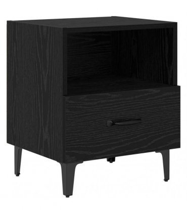 vidaXL Bedside Cabinet Black oak 40 x 35 x 47.5 cm Engineered wood — V0672030131