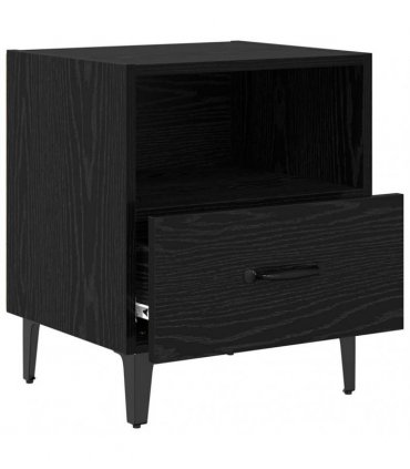 vidaXL Bedside Cabinet Black oak 40 x 35 x 47.5 cm Engineered wood — V0672030131