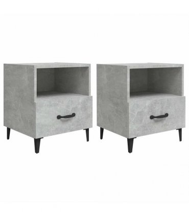 vidaXL Bedside Cabinets 2 pcs Concrete Grey Engineered Wood — V0672030132