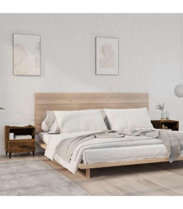 vidaXL Bedside Cabinets 2 pcs Smoked Oak Engineered Wood — V0672030135
