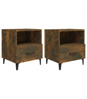 vidaXL Bedside Cabinets 2 pcs Smoked Oak Engineered Wood — V0672030135