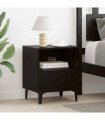 vidaXL Bedside Cabinet with Drawer 2 pcs Black oak 40 x 35 x 47.5 cm — V0672030136