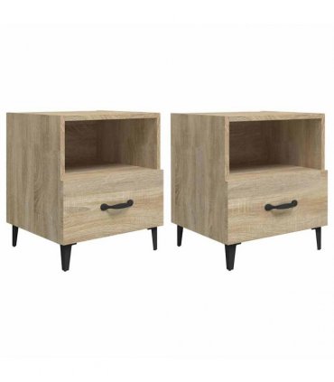 vidaXL Bedside Cabinets 2 pcs Sonoma Oak Engineered Wood — V0672030137