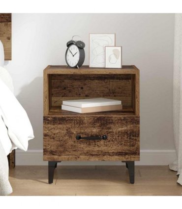 vidaXL Bedside Cabinet Old Wood 40 x 35 x 47.5 cm Engineered Wood — V0672030138