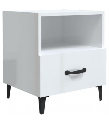 vidaXL Bedside Cabinets 2 pcs High Gloss White Engineered Wood