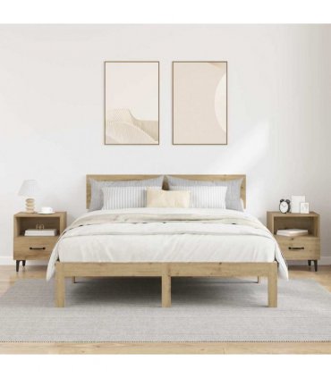 vidaXL Bedside Cabinet with Drawer 2 pcs Artisan Oak 40 x 35 x 47.5 cm — V0672030141