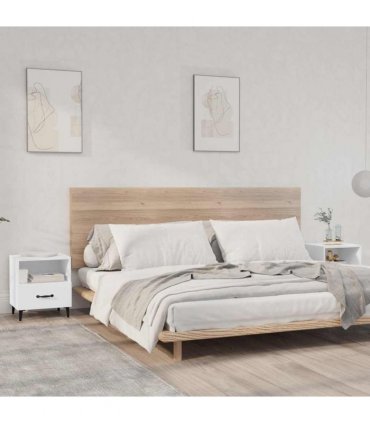 vidaXL Bedside Cabinets 2 pcs White Engineered Wood — V0672030142