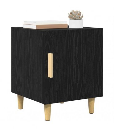 vidaXL Bedside Cabinet 2 pcs Black Oak 40 x 40 x 50 cm Engineered Wood — V0672030147