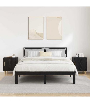 vidaXL Bedside Cabinet 2 pcs Black Oak 40 x 40 x 50 cm Engineered Wood — V0672030147