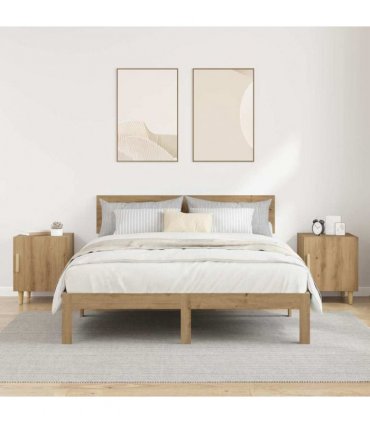 vidaXL Bedside Cabinet Wall-mounted 2 pcs Artisan Oak 40 x 40 x 50 cm