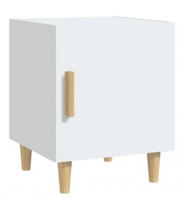 vidaXL Bedside Cabinet White Engineered Wood — V0672030153