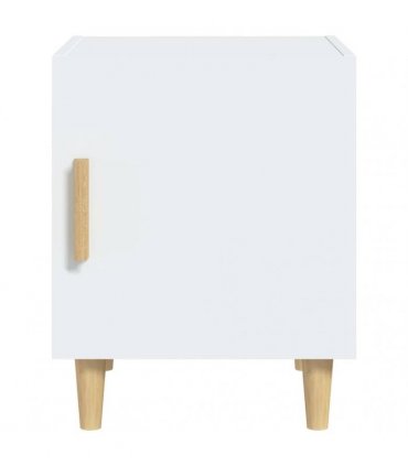 vidaXL Bedside Cabinet White Engineered Wood — V0672030153