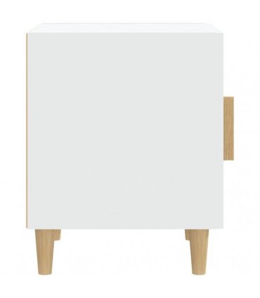 vidaXL Bedside Cabinet White Engineered Wood — V0672030153