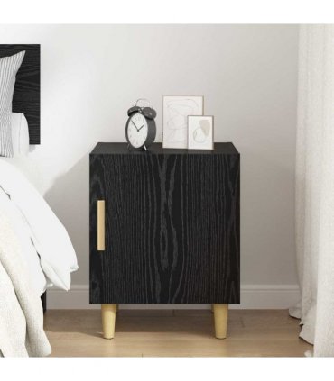 vidaXL Bedside Cabinet Black Oak 40 x 40 x 50 cm Engineered Wood — V0672030157
