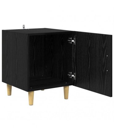 vidaXL Bedside Cabinet Black Oak 40 x 40 x 50 cm Engineered Wood — V0672030157