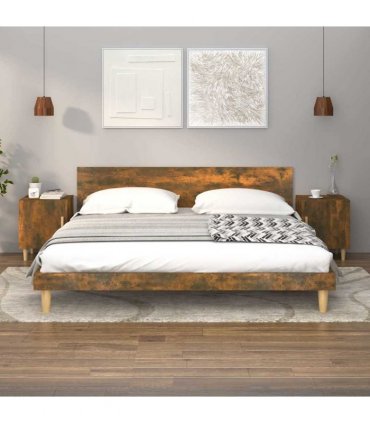 vidaXL Bedside Cabinets 2 pcs Smoked Oak Engineered Wood — V0672030160