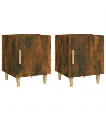 vidaXL Bedside Cabinets 2 pcs Smoked Oak Engineered Wood — V0672030160
