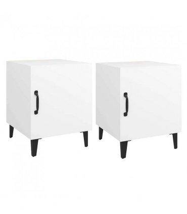 vidaXL Bedside Cabinets 2 pcs White Engineered Wood — V0672030162