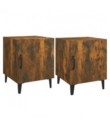 vidaXL Bedside Cabinets 2 pcs Smoked Oak Engineered Wood — V0672030169