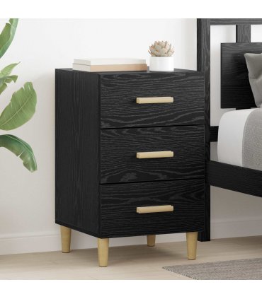 vidaXL Bedside Cabinet Black Oak 40 x 40 x 66 cm Engineered Wood