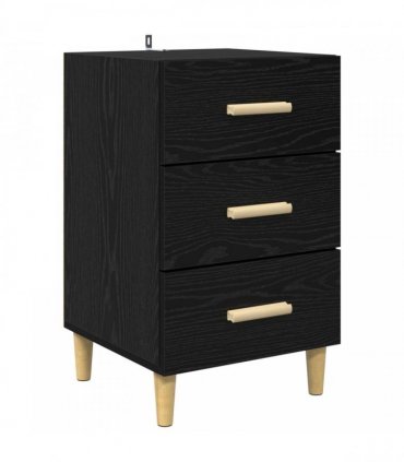 vidaXL Bedside Cabinet Black Oak 40 x 40 x 66 cm Engineered Wood