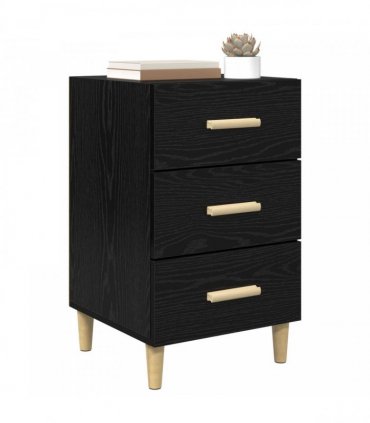 vidaXL Bedside Cabinet Black Oak 40 x 40 x 66 cm Engineered Wood