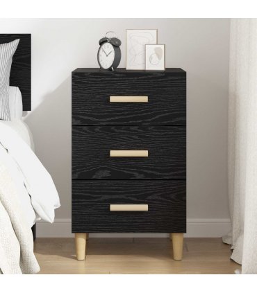 vidaXL Bedside Cabinet Black Oak 40 x 40 x 66 cm Engineered Wood