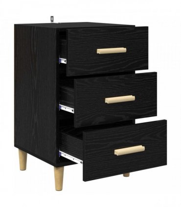 vidaXL Bedside Cabinet Black Oak 40 x 40 x 66 cm Engineered Wood