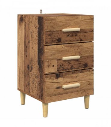 vidaXL Bedside Cabinet Old Wood 40 x 40 x 66 cm Engineered Wood