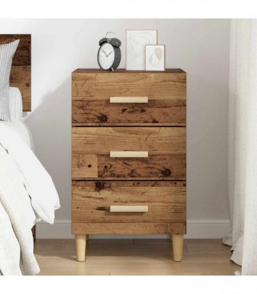 vidaXL Bedside Cabinet Old Wood 40 x 40 x 66 cm Engineered Wood
